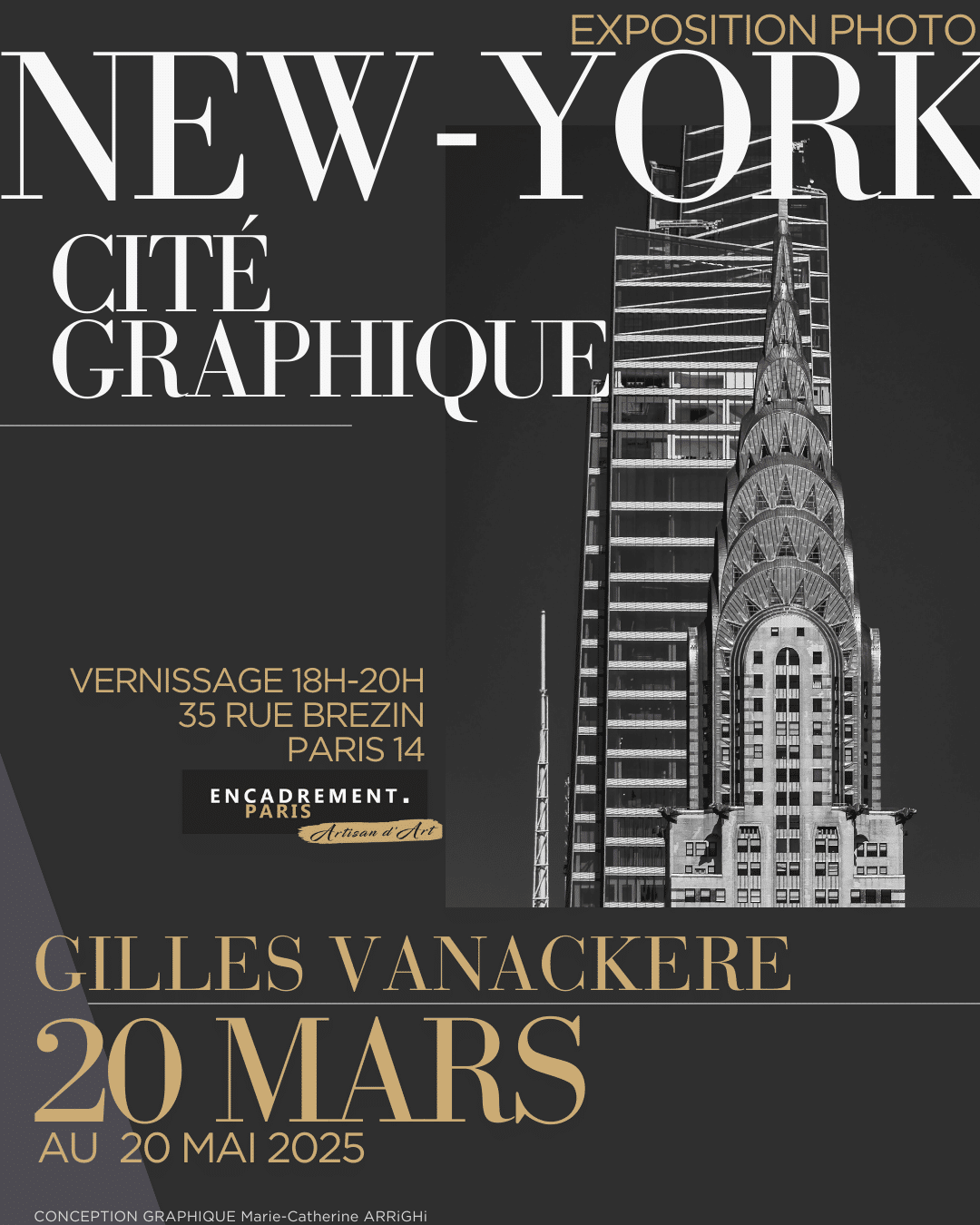 Affiche expo Gilles Vanackere - photographe chez Encadrement Paris 14